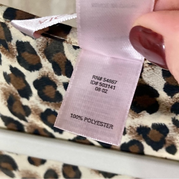 Victoria’s Secret Chiffon Lightweight Leopard XL Bell Sleeve Ruffle Slip Dress - Picture 6 of 10